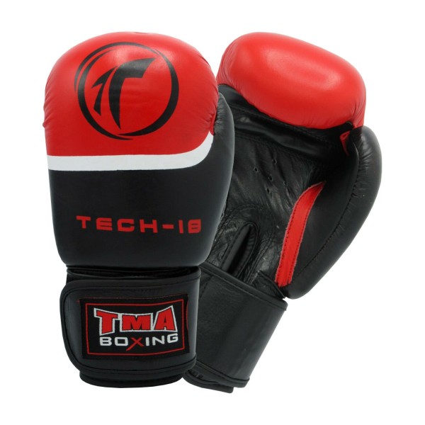 TMA Boxing Punching Gloves Leather Training Fight Fitness Sparring MMA Muay Thai 