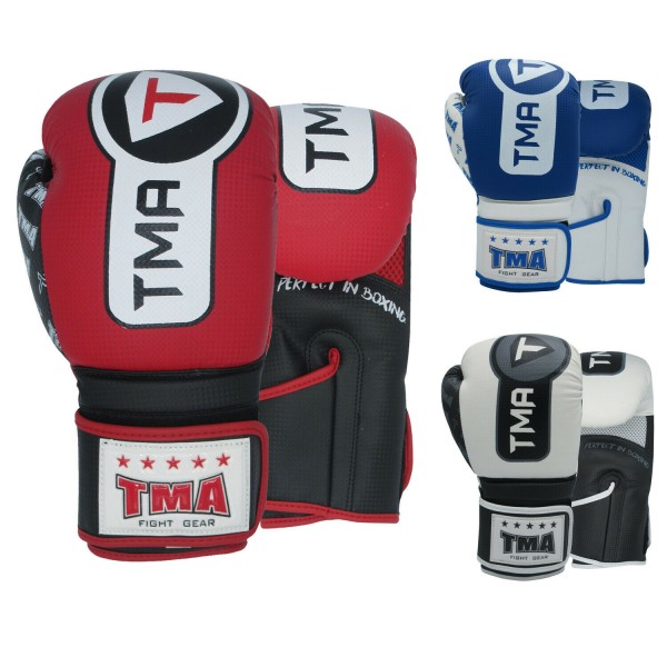 TMA Pro Style Black Training Boxing Sparring Fighting Fitness Gloves 