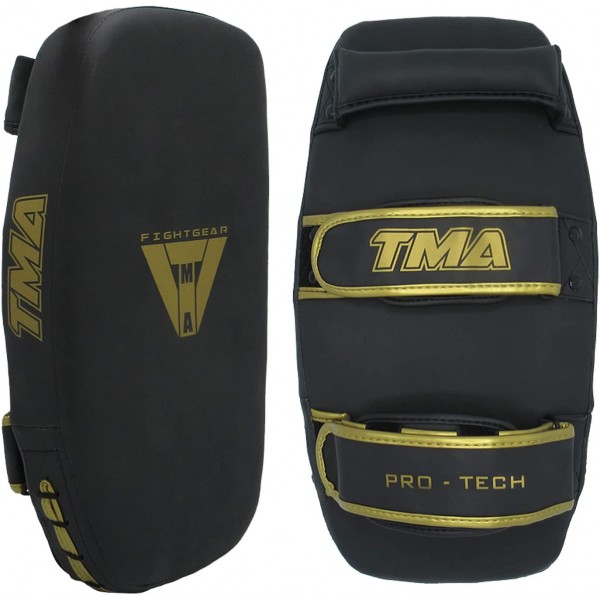 TMA Thai Pads Curved Kickboxing Muay Thai with Solid Handle Grip,Strike Shield for Knees Elbows Kicks Punches, Coaching Training Boxing MMA Martial Arts Taekwondo