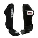 TMA Shin Guards Kickboxing Muay Thai, Premium Leather, Leg Instep Protection Pads, MMA Martial Arts Kicking Sparring Training Gear, BJJ Karate Boxing Taekwondo