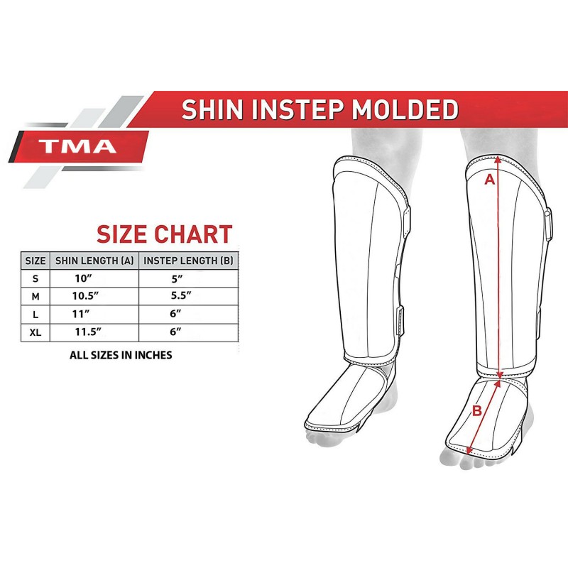 TMA Leather Shin Instep Protector Pads MMA Leg Foot Guard MuayThai KickBoxing 