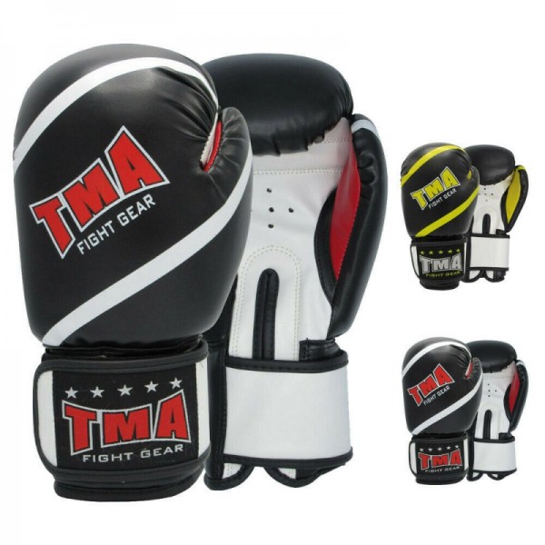 TMA Leather Boxing Gloves Punching Bag MMA Muay Thai Training Glove