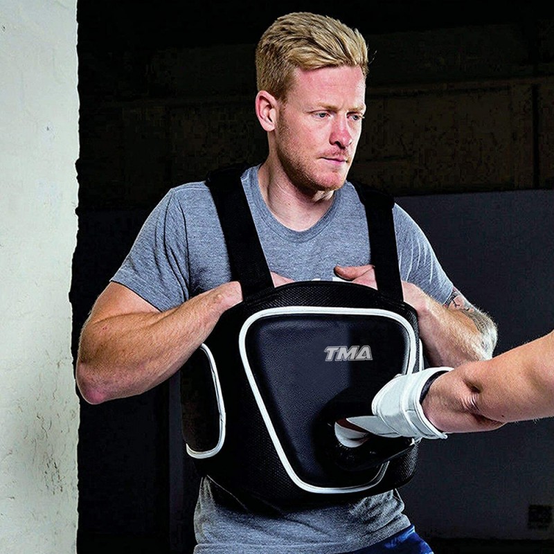 TMA Boxing Belly Pad Chest Guard MMA Body Protector Martial Arts Rib Shield 