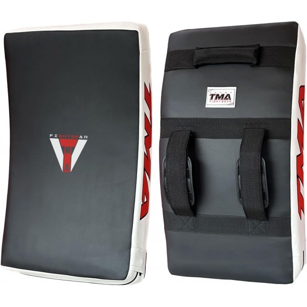 TMA Kick Shield Muay Thai Kickboxing, Heavy Curved Kicking Striking Body Pad, Punching Foot Target MMA Boxing Training, 3 Padded Handles, Martial Arts Karate TKD Taekwondo (ONE PAD ONLY)