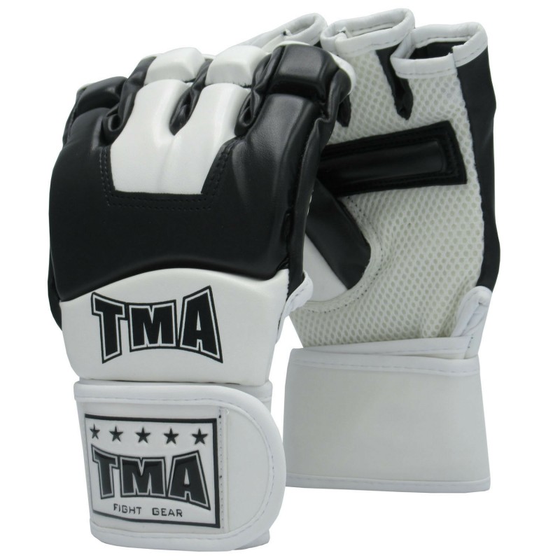 TMA Boxing Gloves MMA Muay Thai Martial Arts Punching Fighting Blue Kick 