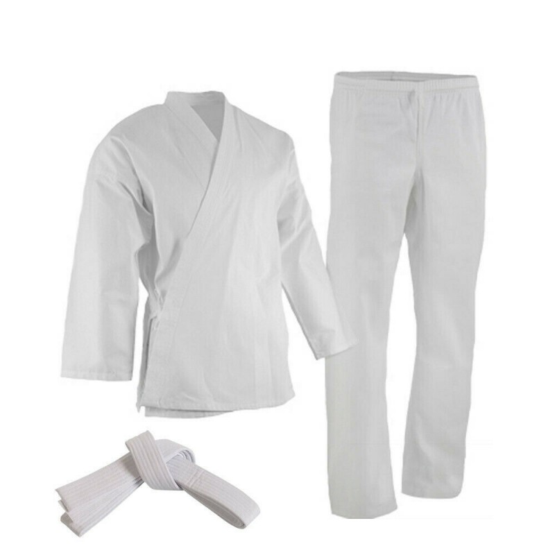 Gi Century Karate Top Pants Belt Taekwondo White Purple Trim Details about   Kids Sz 00 4-6 Yr 