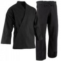 12 oz Extra Heavyweight Brushed cotton Drawstring Uniform Karate Gi (Black)