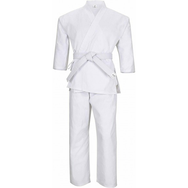 Lightweight Karate Uniform Gi 6 oz White w/ White Belt ADULT & KID